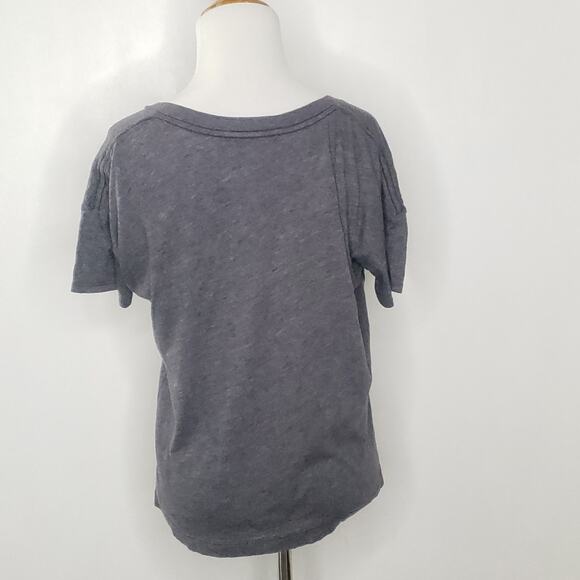 Wildfox Venice Beach Mermaid Bra Shell Relaxed T-Shirt Gray Pink Women XS - Picture 4 of 10